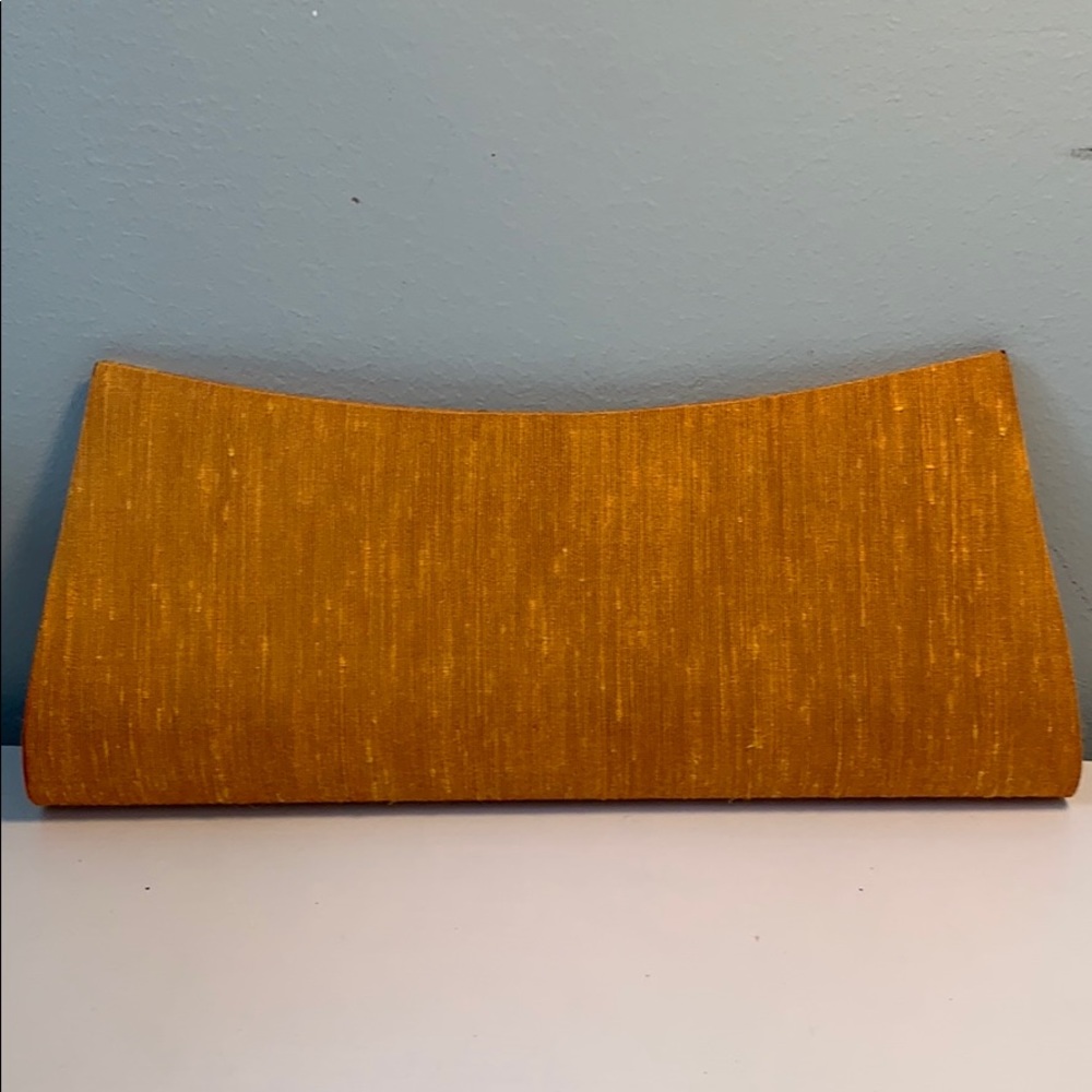 Orange silk clutch